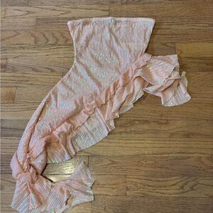 Pink Iridescent Ruffle Skirt